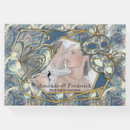 Rococo Rich Pattern-ontwerp met maskers Gastenboek