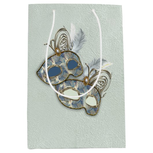 Rococo Rich Pattern-ontwerp met maskers Medium Cadeauzakje (Voorkant)