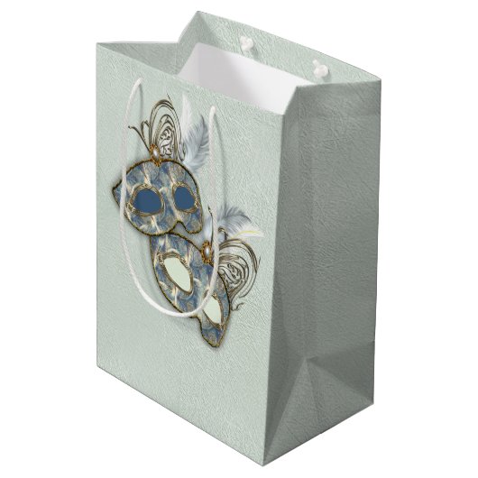 Rococo Rich Pattern-ontwerp met maskers Medium Cadeauzakje (Achterkant Gekanteld)