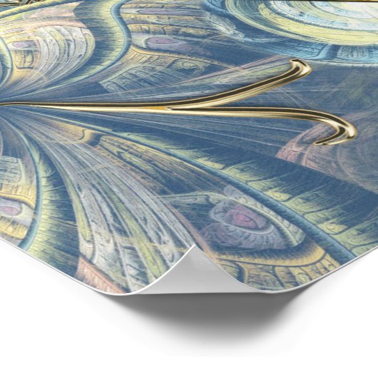 Rococo Rich Pattern-ontwerp met maskers Poster (Hoek)