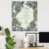 Rococo Rich Pattern-ontwerp met maskers Poster (Thuiskantoor)