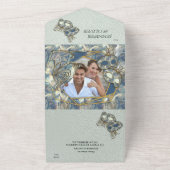 Rococo Rich Romantic All in One Wedding Invite All In One Uitnodiging (Buitenkant)