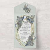 Rococo Rich Romantic All in One Wedding Invite Uitnodiging (Binnen)