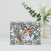 Rococo Rich Romantic Gold Reliefs en maskers Aankondigingskaart (Staand voorkant)