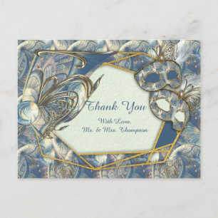 Rococo Rich Romantic Gold Reliefs en maskers Briefkaart