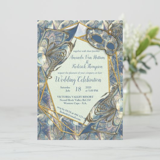 Rococo Rich Romantic Gold Reliefs en maskers Kaart (Staand voorkant)