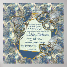 Rococo Rich Romantic Gold Reliefs en maskers Poster