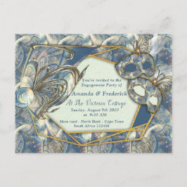 Rococo Rich Romantic Gold Reliefs en maskers Uitnodiging Briefkaart