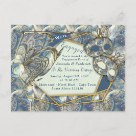 Rococo Rich Romantic Gold Reliefs en maskers Uitnodiging Briefkaart