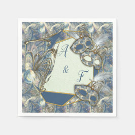 Rococo rijk aan gouden reliëf & maskers servet