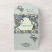 Rococo Rijk Romantisch All-in-One Trouwkaart All In One Uitnodiging (Buitenkant)