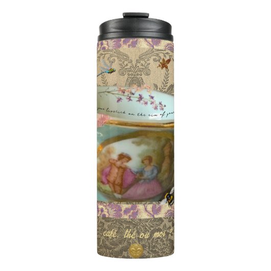 Rococo Romantisch Geschenk Thermokop Thermosbeker (Voorkant)
