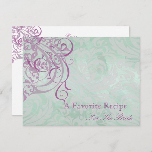  Rococo Roze Vrijgezellenfeest Recept Kaart (Voorkant / Achterkant)