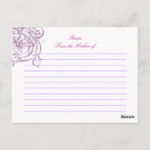  Rococo Roze Vrijgezellenfeest Recept Kaart (Achterkant)