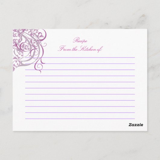  Rococo Roze Vrijgezellenfeest Recept Kaart (Achterkant)