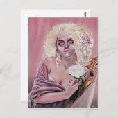 Rococo Rozen Mooi meisje briefkaart (Voorkant / Achterkant)
