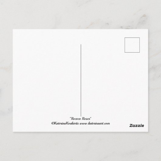 Rococo Rozen Mooi meisje briefkaart (Achterkant)