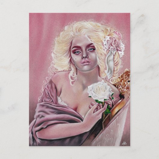Rococo Rozen Mooi meisje briefkaart (Voorkant)