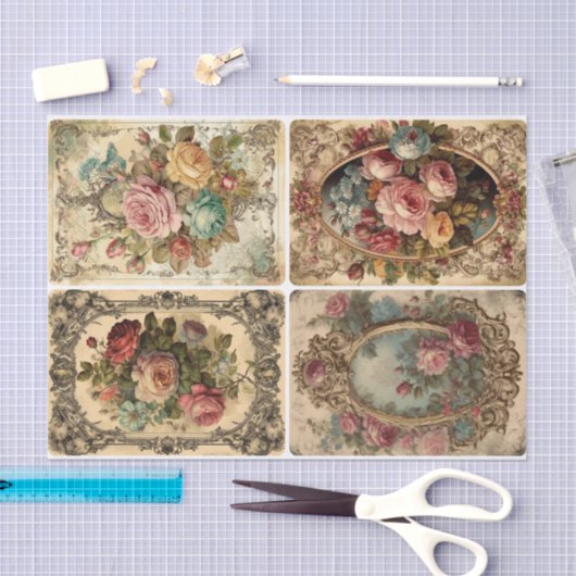 Rococo Rozen Tissuepapier (Craft)