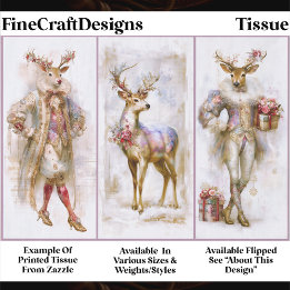 Rococo Rudolf & Festive Reindeer EQ3L Découpage Tissuepapier