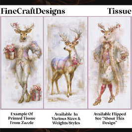 Rococo Rudolf & Festive Reindeer EQ3R Decoupage Tissuepapier
