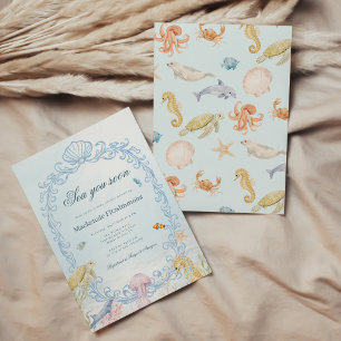 Rococo Sea You Soon Baby Shower Kaart
