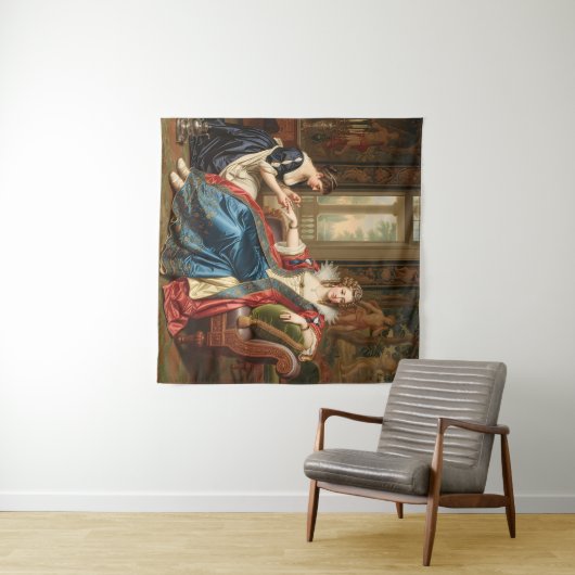 Rococo Secrets: koninklijke schoonheid in een pale Wandkleed (In Situ (horizontaal))