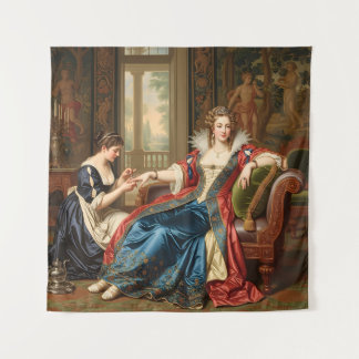 Rococo Secrets: koninklijke schoonheid in een pale Wandkleed