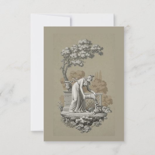 Rococo sierlijke bloemenbruiloft uitnodiging (Achterkant)