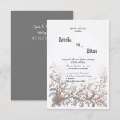 Rococo sierlijke bloemenbruiloft uitnodiging (Voorkant / Achterkant)