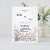 Rococo sierlijke bloemenbruiloft uitnodiging (Staand voorkant)