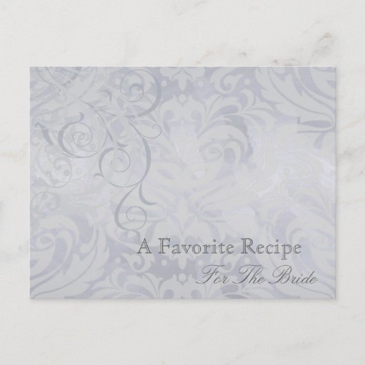 Rococo Silver Vrijgezellenfeest Recept Kaart (Voorkant)