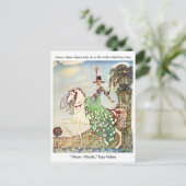 Rococo sprookje prinses horseback briefkaart (Staand voorkant)