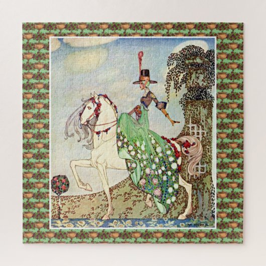 Rococo sprookje prinses horseback legpuzzel (Verticaal)