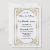 Rococo stijl Franse  huwelijksuitnodiging Kaart (Voorkant)