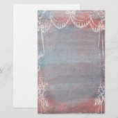 Rococo Style French Blue & Pink Briefpapier (Voorkant / Achterkant)