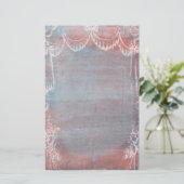 Rococo Style French Blue & Pink Briefpapier (Staand voorkant)