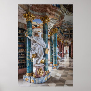 Rococo-Style Library Interior Poster