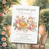Rococo Tea Heart Waffle Galentine Brunch Florals Kaart