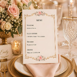 Rococo Thema Elegante Blush Bruiloft Menu