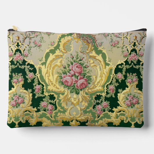 Rococo Tijd Periode Roze Rozen Goud Framing Bruilo Etui (Voorkant)