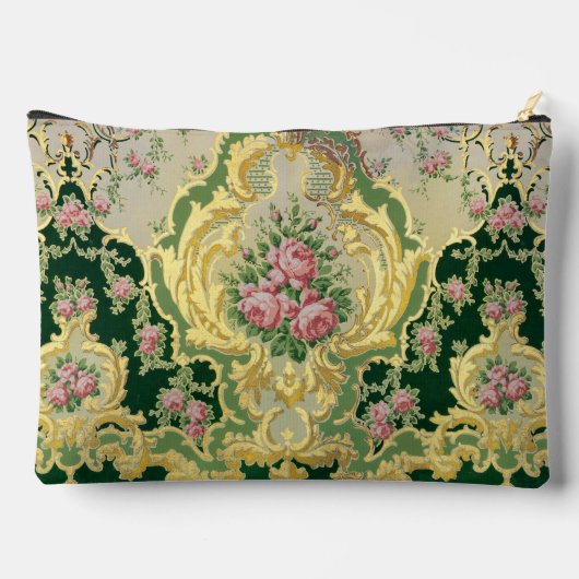 Rococo Tijd Periode Roze Rozen Goud Framing Bruilo Etui (Achterkant)