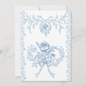 Rococo Toile Something Blue Floral Vrijgezellenfee Kaart (Achterkant)