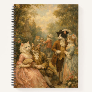 Rococo Tuin Katten Vergaderen Spiraal Notebook Notitieboek