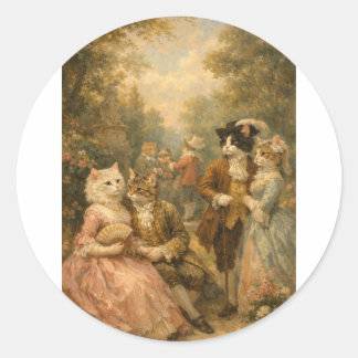 Rococo Tuin Katten Vergaderen Sticker