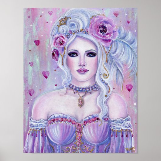Rococo valentijn fantasy art van Renee Lavoie Poster (Voorkant)