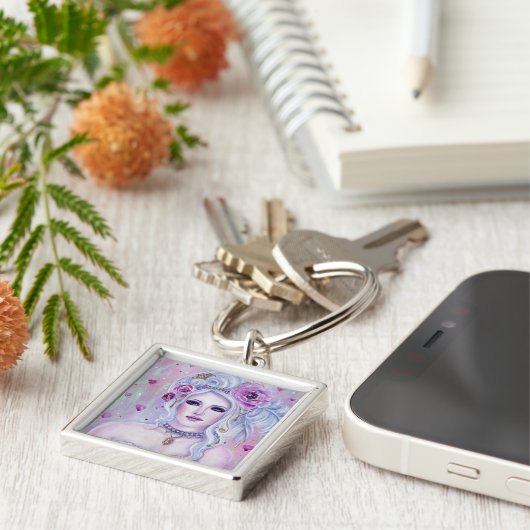 Rococo valentijn fantasy art van Renee Lavoie Sleutelhanger (Zijkant)