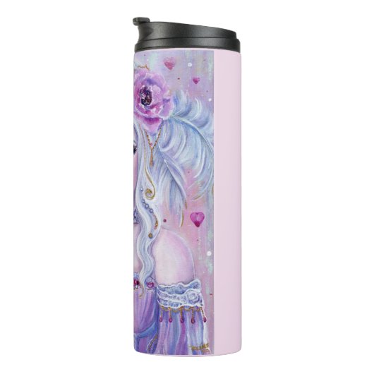 Rococo valentijn fantasy art van Renee Lavoie Thermosbeker (Geroteerd rechts)