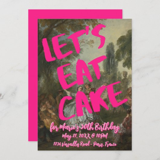 Rococo verjaardagsfeestje Marie Antoinette Bold Pi Kaart (Voorkant / Achterkant)