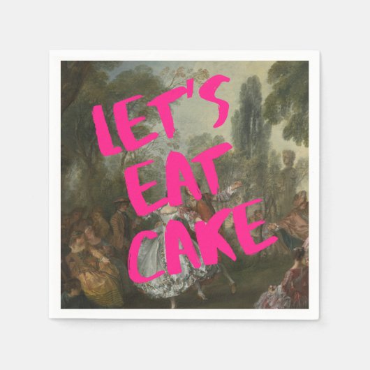 Rococo verjaardagsfeestje Marie Antoinette Bold Pi Servet (Voorkant)